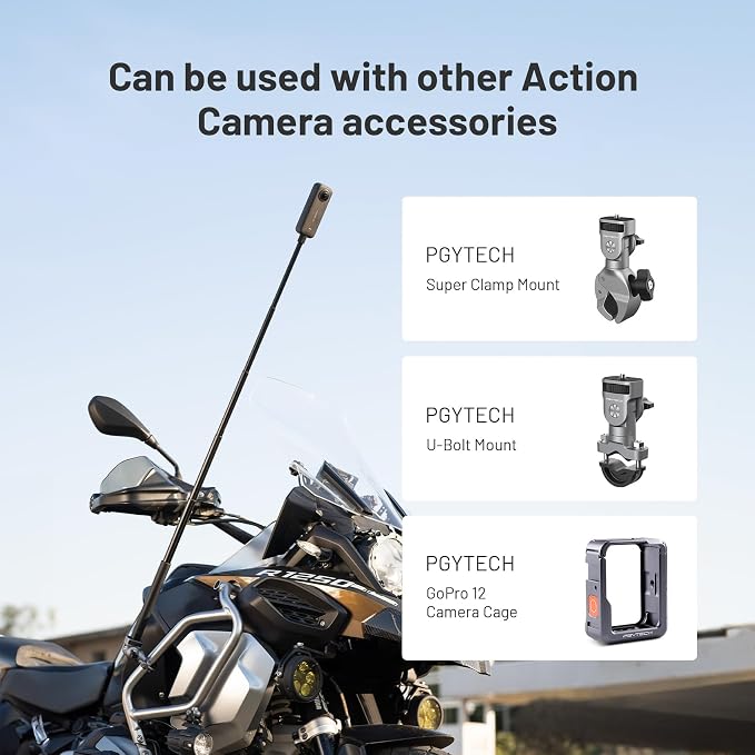 PGYTECH Extendable Selfie Stick Aluminum Long Pole Invisible