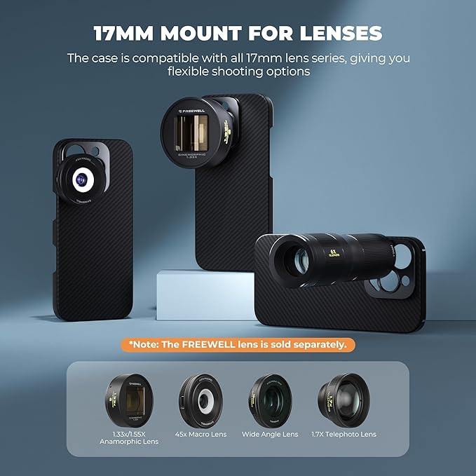 FREEWELL Pro Filmmaker Case for iPhone 16 Pro Max - 17mm Lens & Magnetic Filter