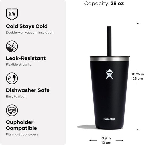 Hydro Flask Insulated Travel Mug - 28 Oz Stainless Steel Tumbler with Straw Lid | Tonal Birch