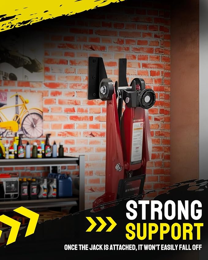 AutoEC Jack Stand Wall Mount Organizer, Heavy Duty Wall Mount Jack Stand Holder, Fit for 2–3 Ton Floor Jacks for Hydraulic Floor Jack with 8 Expansion Anchors, 2 Pack
