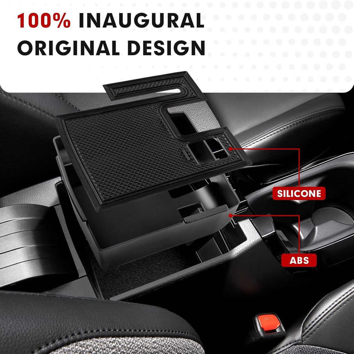 Autorder Center Console Organizer for 2019-2026 Toyota Corolla/ 2022-2026 Corolla Cross Accessories Car Armrest Storage Box Middle Console Tray Container with Non-Slip Silicone Mats