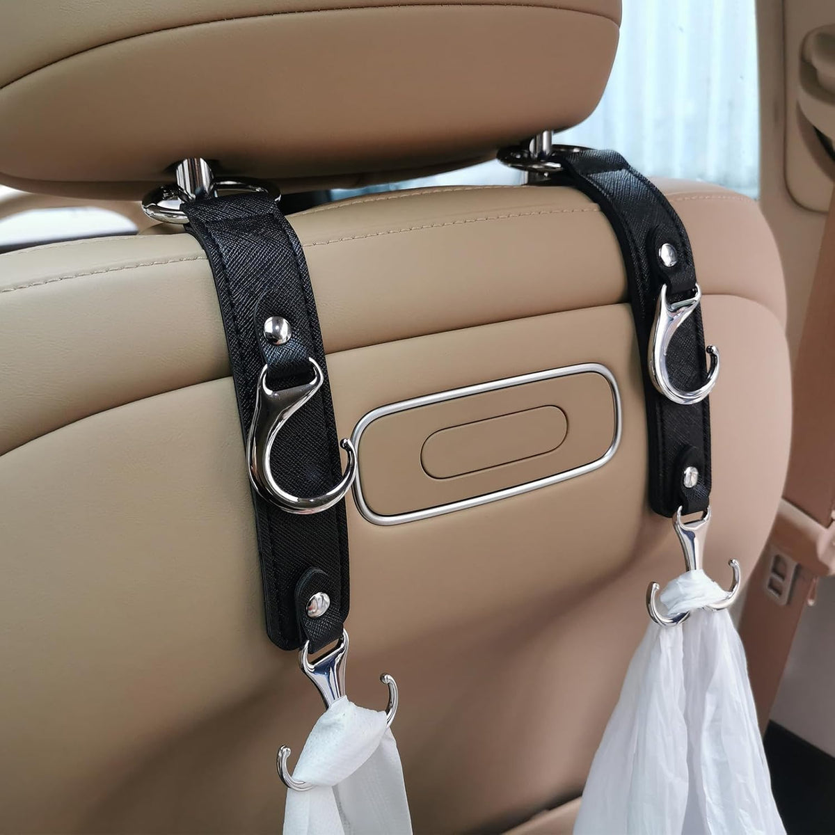 Car Headrest Hook Faux Leather Hanger Purse Bag Holder Purse Hook
