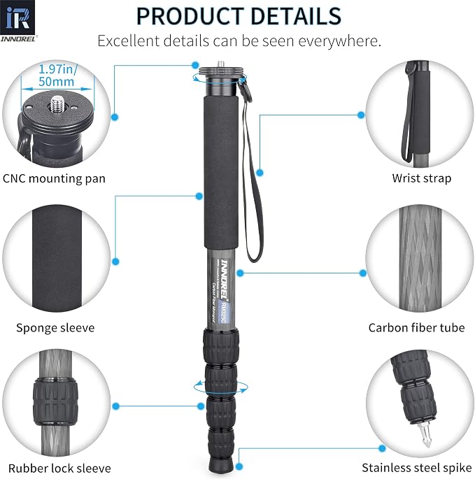 Carbon Fiber Camera Monopod INNOREL RM325C Professional Portable Compact