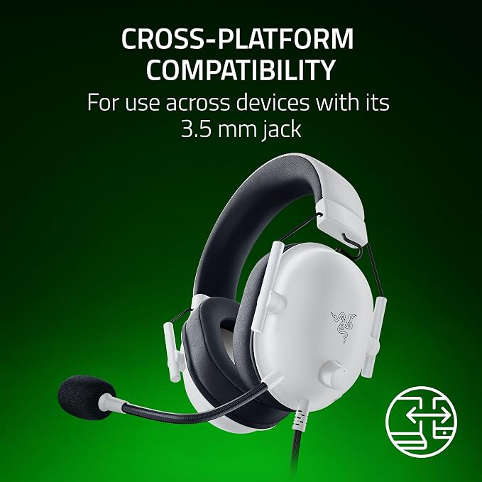 Razer BlackShark V2 X Wired Xbox Gaming Headset, White | 50mm Drivers, Cardioid Mic, Lightweight, Comfortable Noise Isolating Earcups, For Xbox Series X, Series S, PS5, PC, Switch