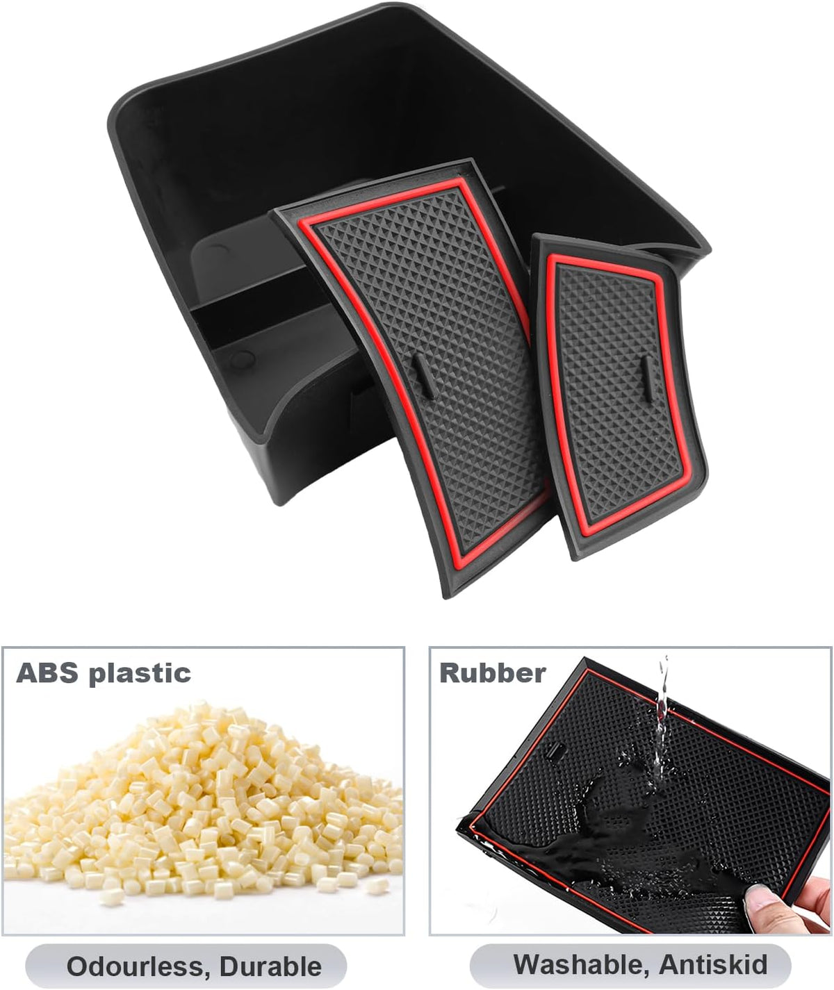 SKTU for 2024 2025 2026 Chevy Trax Center Console Organizer 2024 2025 2026 Trax Console Tray 2024 2025 2026 Chevy Trax Lower Console Tray 2024 2025 2026 Chevy Trax Accessories (Red)