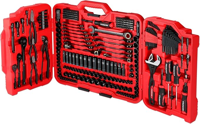 STARWORK TRUE MECHANIC™ 313-Piece Mechanics Tool Set and Socket Set, Professional SAE/Metric