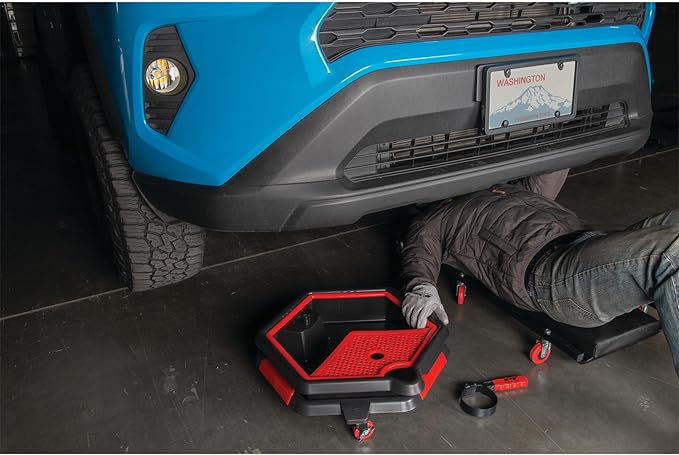 Performance Tool W4074 2 in 1 Drain Pan and Tool Caddy - Conveniently Collects Oil and Organizes Tools for Automotive Repairs