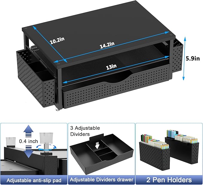 Spacrea Desk Organizer and Accessories, Computer Monitor Stand Riser