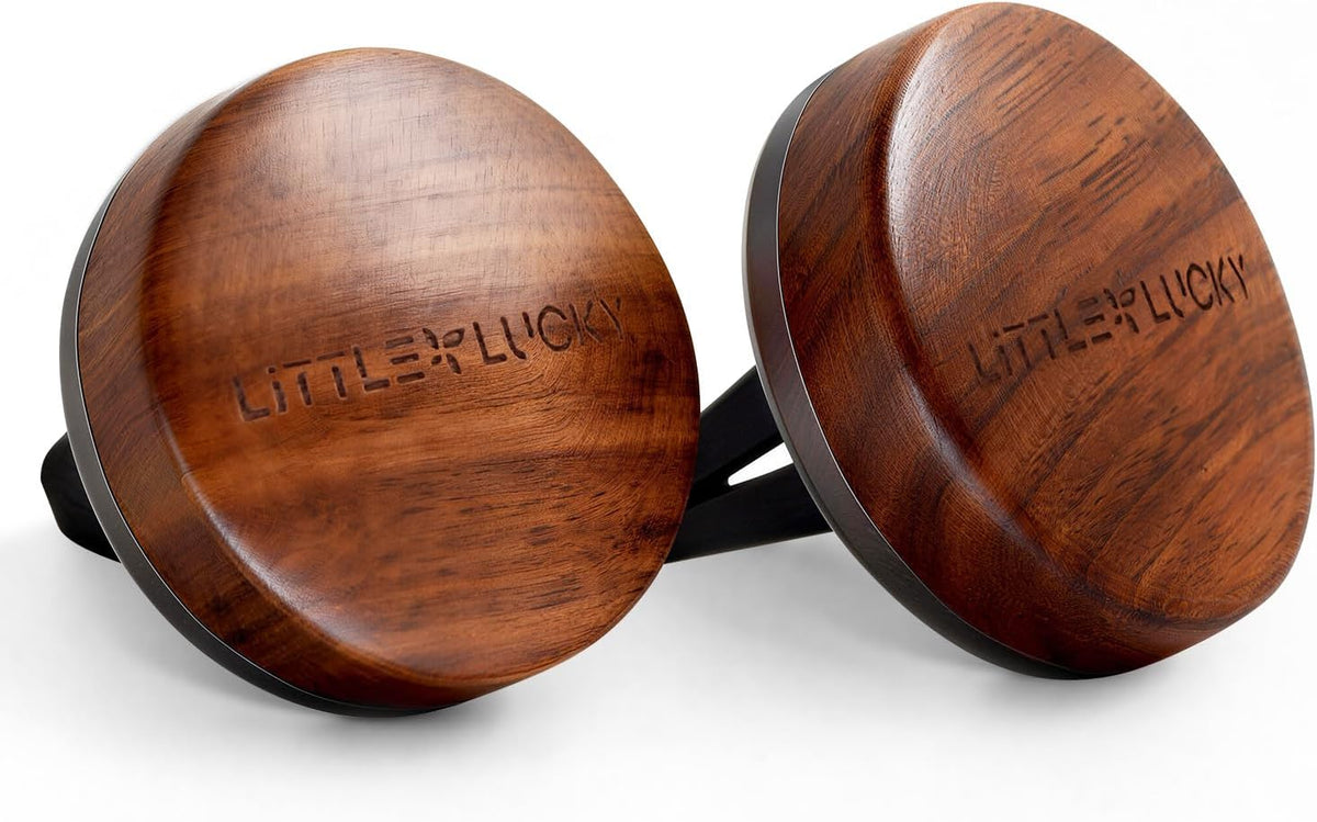 Wood Car Air Freshener Vent Clip, 2-Pack Long Lasting Natural Car Freshener | Plant-Extract Fragrances from MANE France, Hidden Vent Clip & 4 Refill Pads Included, Walnut Wood