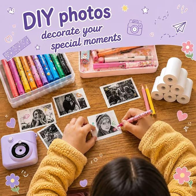 18 Rolls Kids Camera Instant Print Paper Refill-Popikcal Thermal Printer Camera