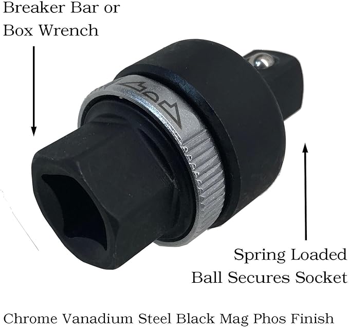 Keyfit Tools Breaker Bar Ratchet Adapter Socket 1/2" Drive Extension Premium Chrome Vanadium Steel Heat Treated & Tempered Ratcheting Head & Gears