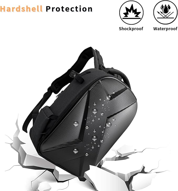 Camera Backpack Hard Shell Imitation Carbon Fiber DSLR, Waterproof Shockproof