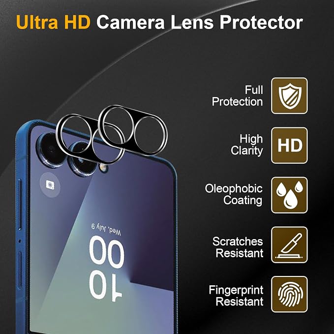3 Pack Camera Lens Protector for Samsung Galaxy Z Flip 7, Tempered Glass