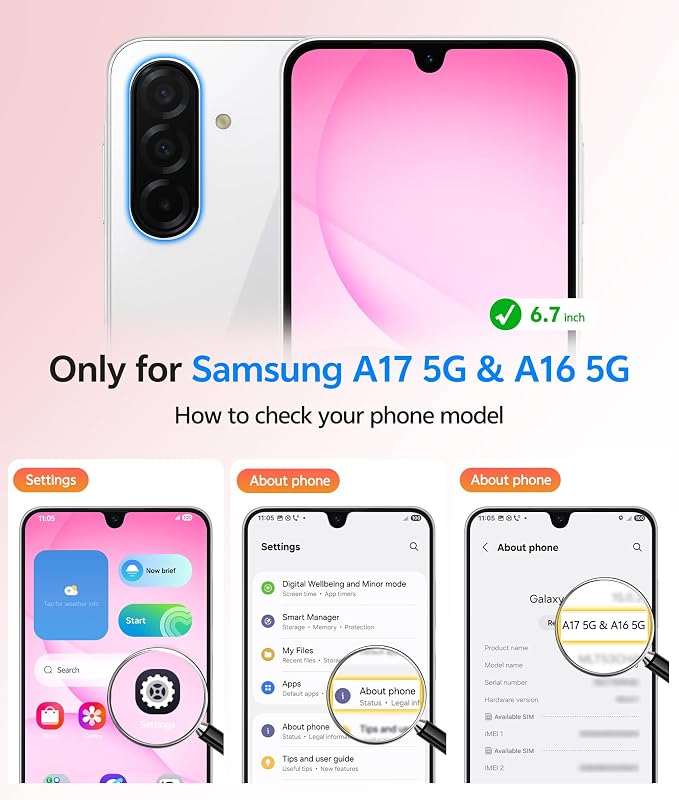 FNTCASE for Galaxy A17/A16 5G Phone Case: for Samsung A17 Cases Matte