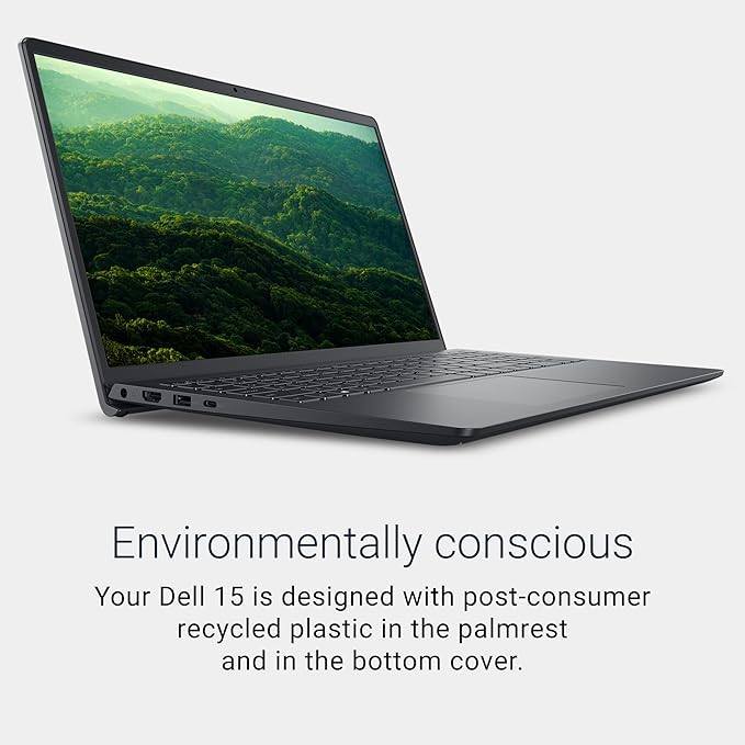 Dell 15.6 Laptop, AMD Ryzen 5 7520U with Radeon 610M, Windows 11 Home | FHD 120Hz IPS, LPDDR5, 512GB SSD, Wi‑Fi 5, Bluetooth, Carbon Black, DC15255