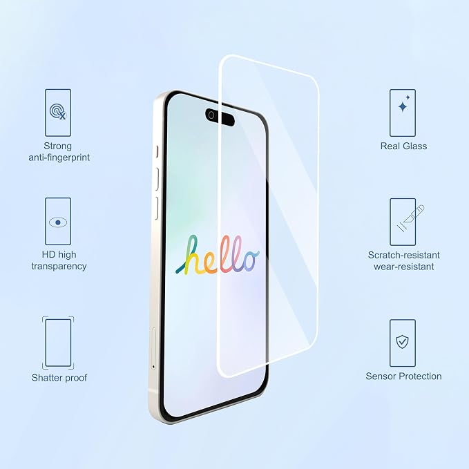 Ailun 3 Pack Screen Protector for iPhone Air + 3 Pack Camera Lens Protector