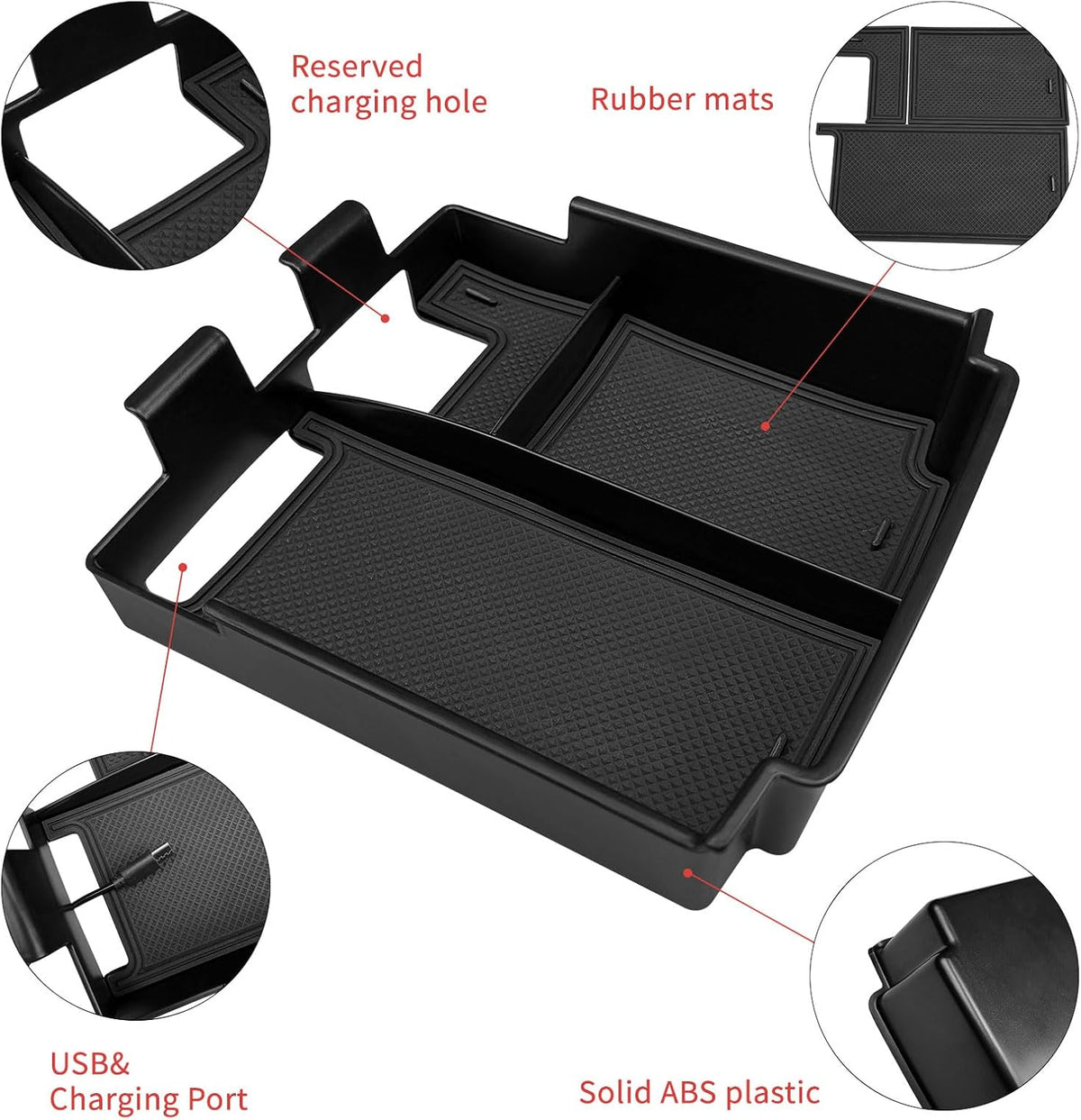 Zxiaochun Center Console Tray for 2025 2026 Ford Bronco 4-Door Accessories