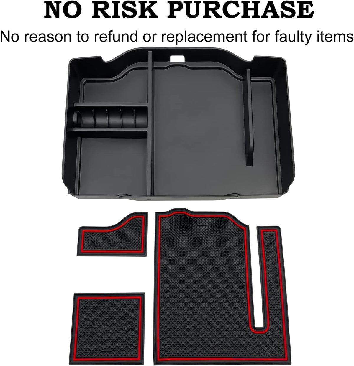 Center Console Organizer fit for Dodge RAM 1500 2500 3500 2025 2024 2023 2022 2021 2020 2019 Accessories Interior Storage Box Armrest Storage Tray (Red) NOT FIT for 40/20/40 Split Bench Seat