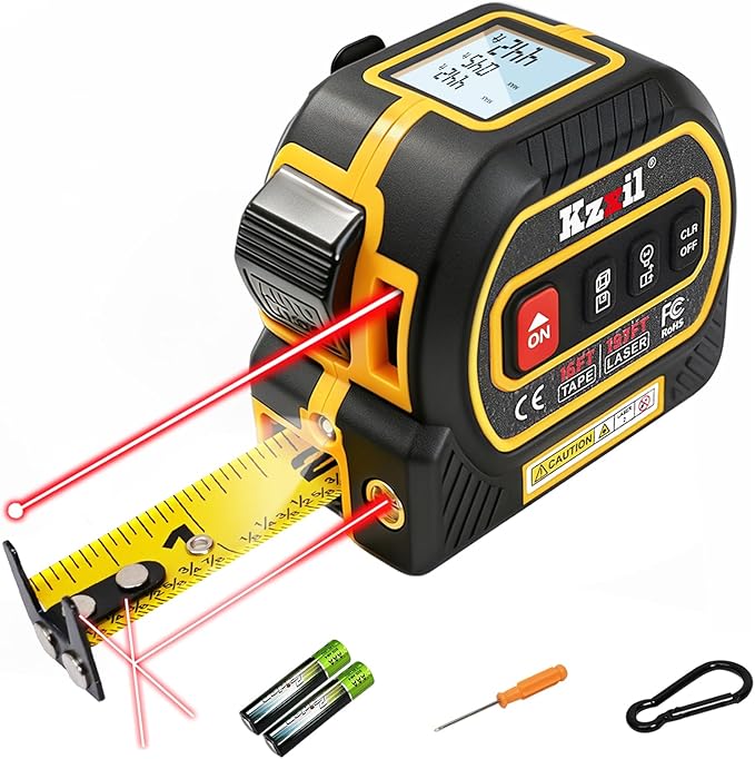 4-in-1 Tape Measure 196ft Laser Tape Measure 16ft Manual Tape