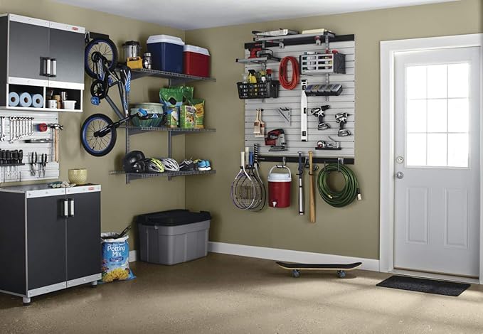 Rubbermaid FastTrack Rail Access Bin Garage Organization Bin for Sports Equipment/Gardening Supplies/Shed/Home/Garage/Item Storage