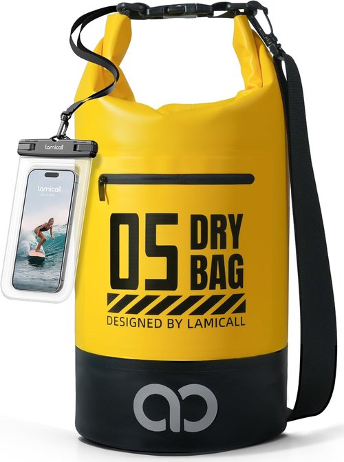 Lamicall Waterproof Dry Bag - Durable & Floating 5L/10L/20L/30L/40L with Phone Pouch for Kayaking, Hiking & Fishing