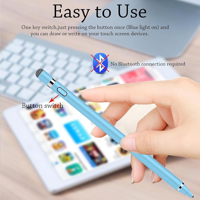 CMARS Active Stylus Pen for Touchscreen, Rechargeable Universal Pencil for iPad