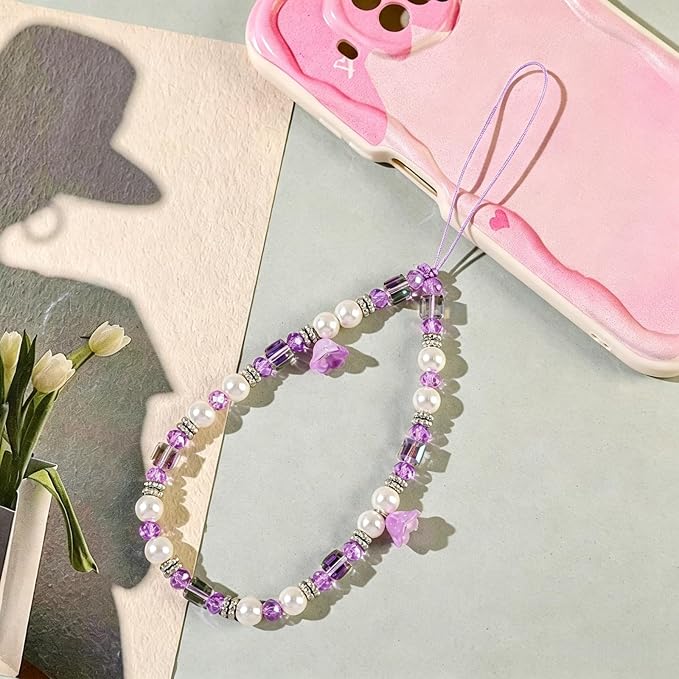 Phone Charm Strap Beaded Lanyard Camera Wrist Strap Phone Chain Wristlet Cute