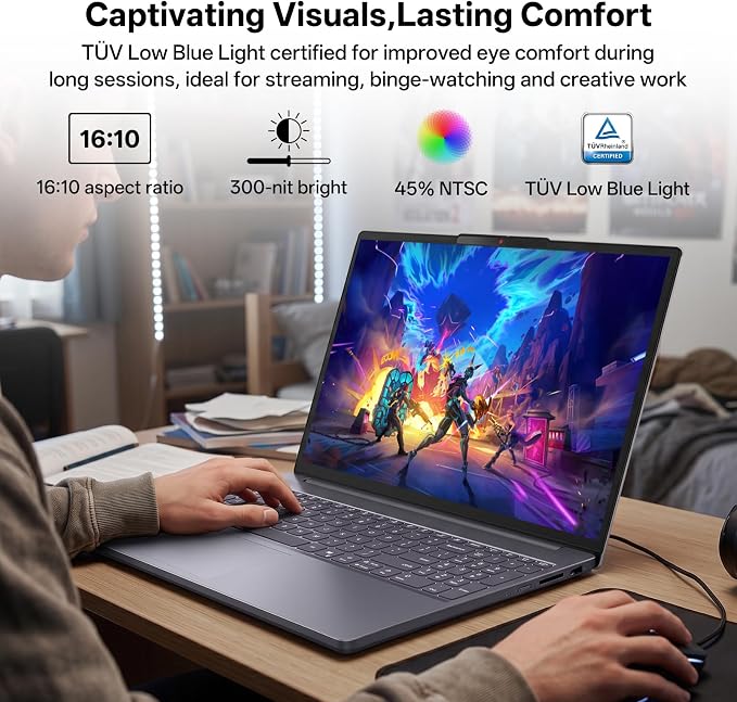 Lenovo IdeaPad Slim 3 15" 2K Laptop, Ryzen 7 7735HS 32GB DDR5, 512GB SSD | AMD Radeon Graphics, Wi-Fi 6, Numeric Keypad, Camera Shutter, Windows 11Pro, Long battery Life, Grey, with PCO Laptop Cooler