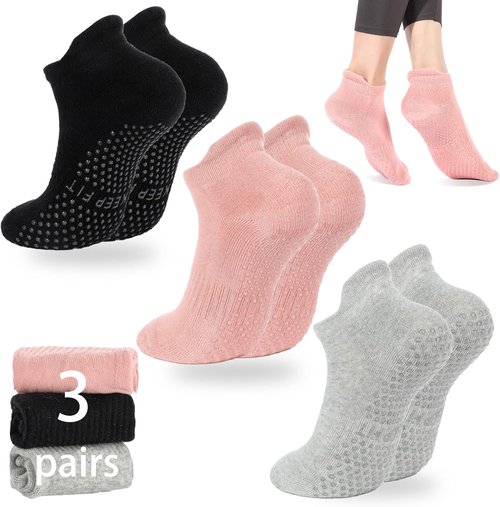 Loudashuaiqi Grip Pilates Socks - Non-Slip Athletic Yoga Socks for Women | Perfect for Barre & Hospital Workouts