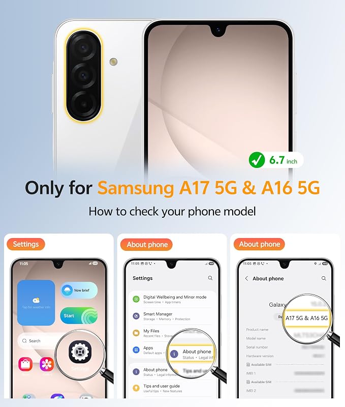 FNTCASE for Galaxy A17/A16 5G Phone Case: for Samsung A17 Cases Matte