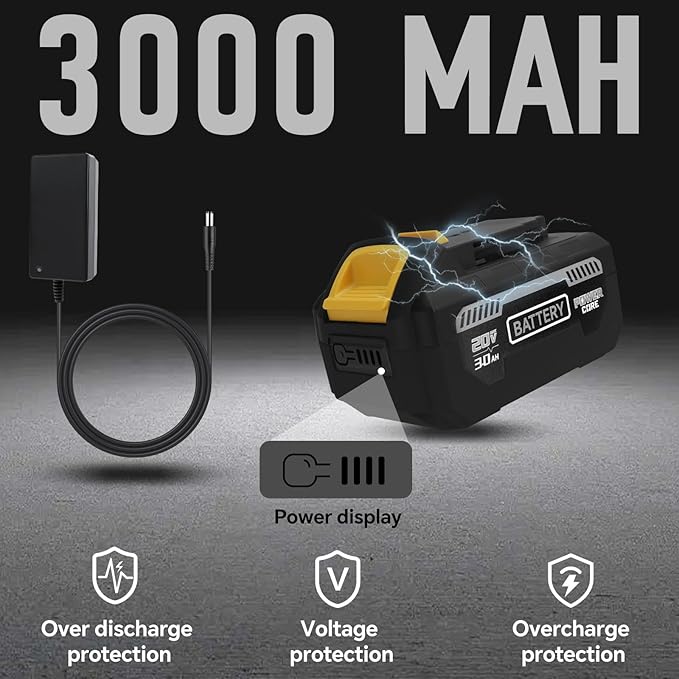 Cordless Electric Car Jack for Dewalt 20v Battery, 5 Ton Hydraulic Jack with LED Light(Lifting Range: 6.1"~17.7"), 3000mah Battery Portable Car Jacks for SUV Sedans Change Tires Garage Repair