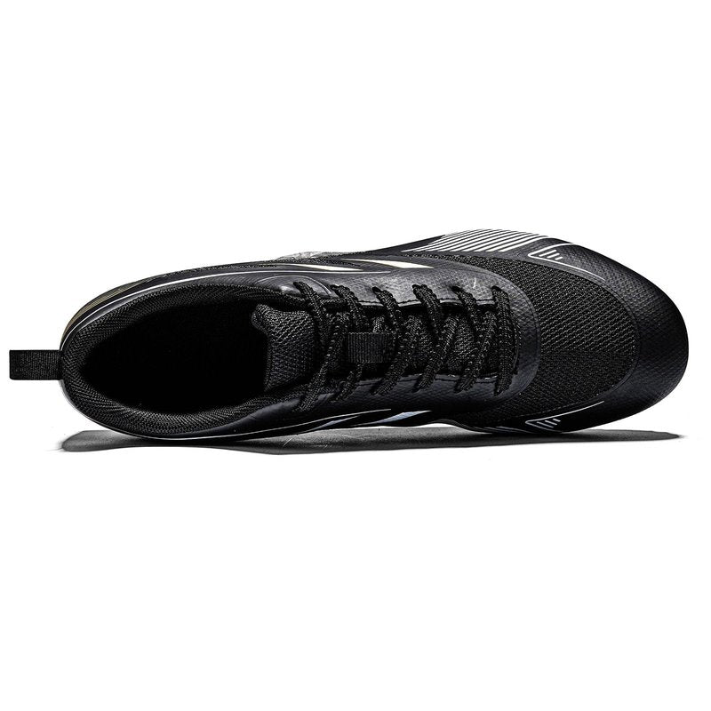 REXSVAN Track and Field Shoes for Men Women 8 Spikes Boys and Girls Kids Running Racing Shoes Black