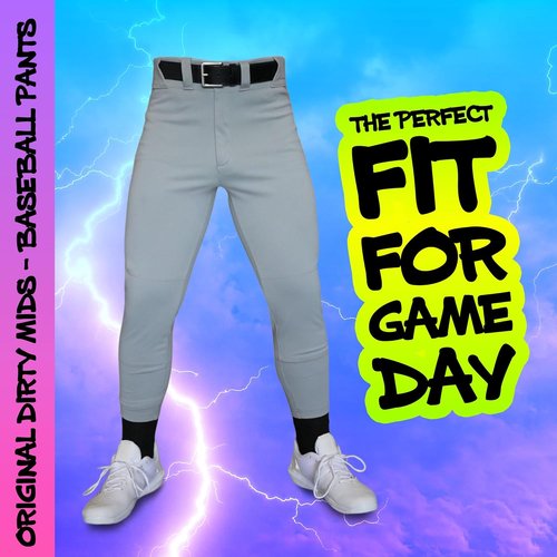 Dirty Mids Baseball Pants - Pro Fit with Reinforced Knees & Anti-Slip Waistband | Sizes XS-XL