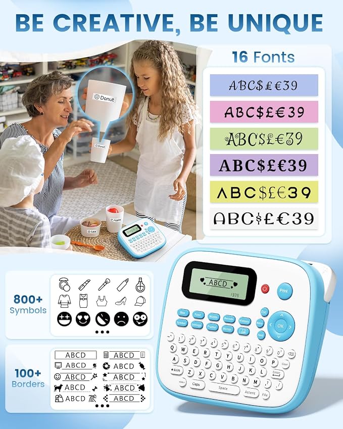 Vixic Label Maker Machine with Tape, Label Maker Waterproof-Labels, Portable