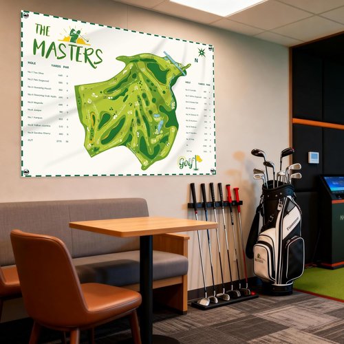 Masters Golf Party Decorations - 7x5 Ft Flag Backdrop with 4 Brass Grommets | Indoor/Outdoor Holiday Decor