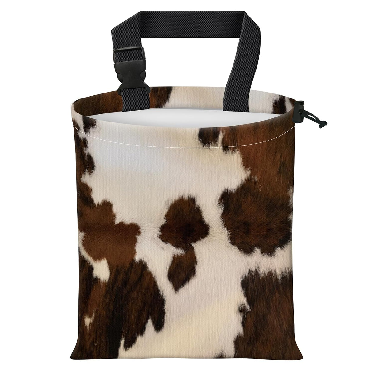 Car Trash Bag Large Hanging Can for Back of Seat, Cute Waterproof Car Garbage Bag for Vehicle, Travelling, Outdoor Cute Brown Cowhide