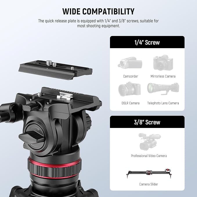NEEWER 78" Video Camera Tripod Carbon Fiber