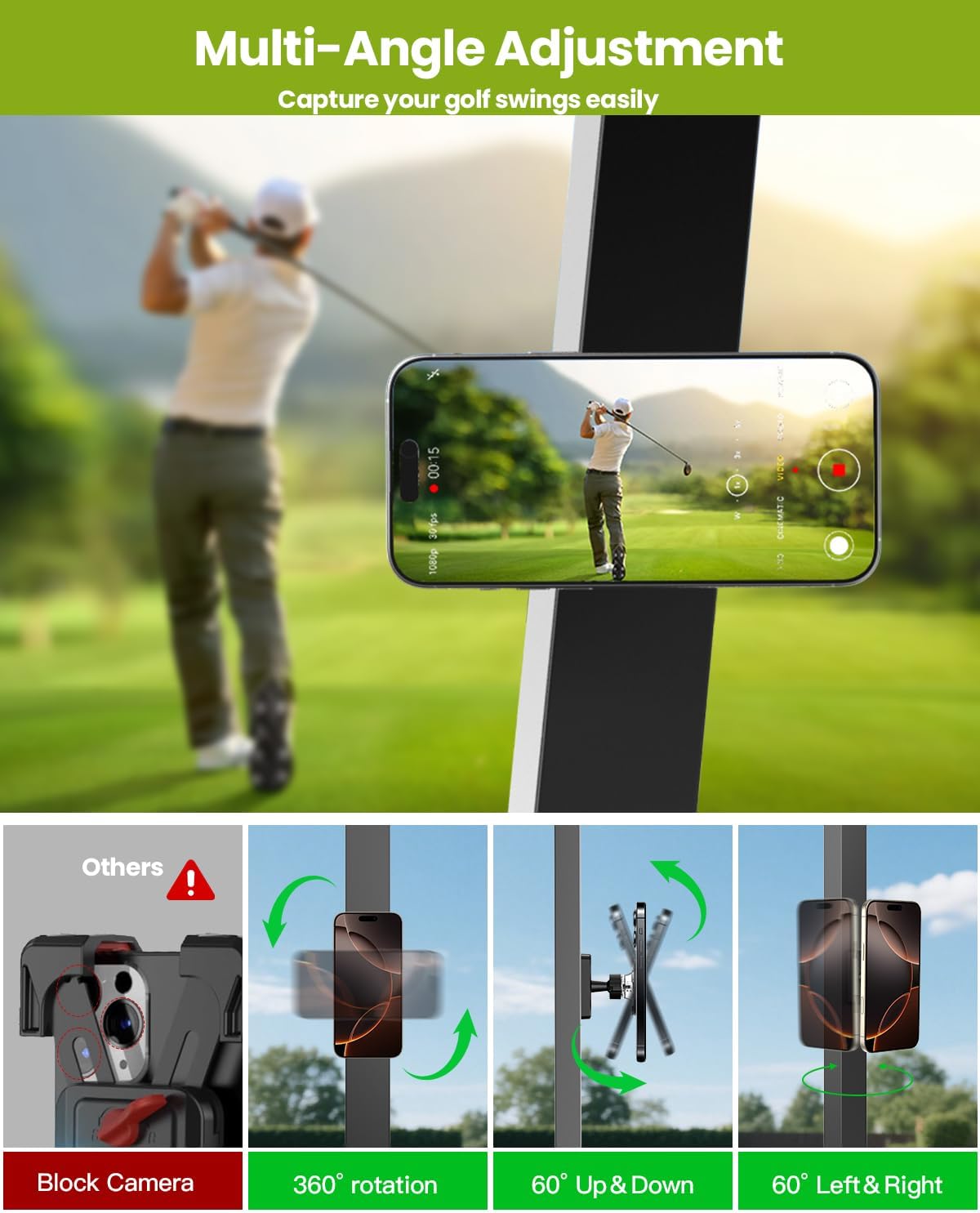 Magnetic Golf Cart Phone Holder, Golf Accessories for Men Golf Gifts Daddy