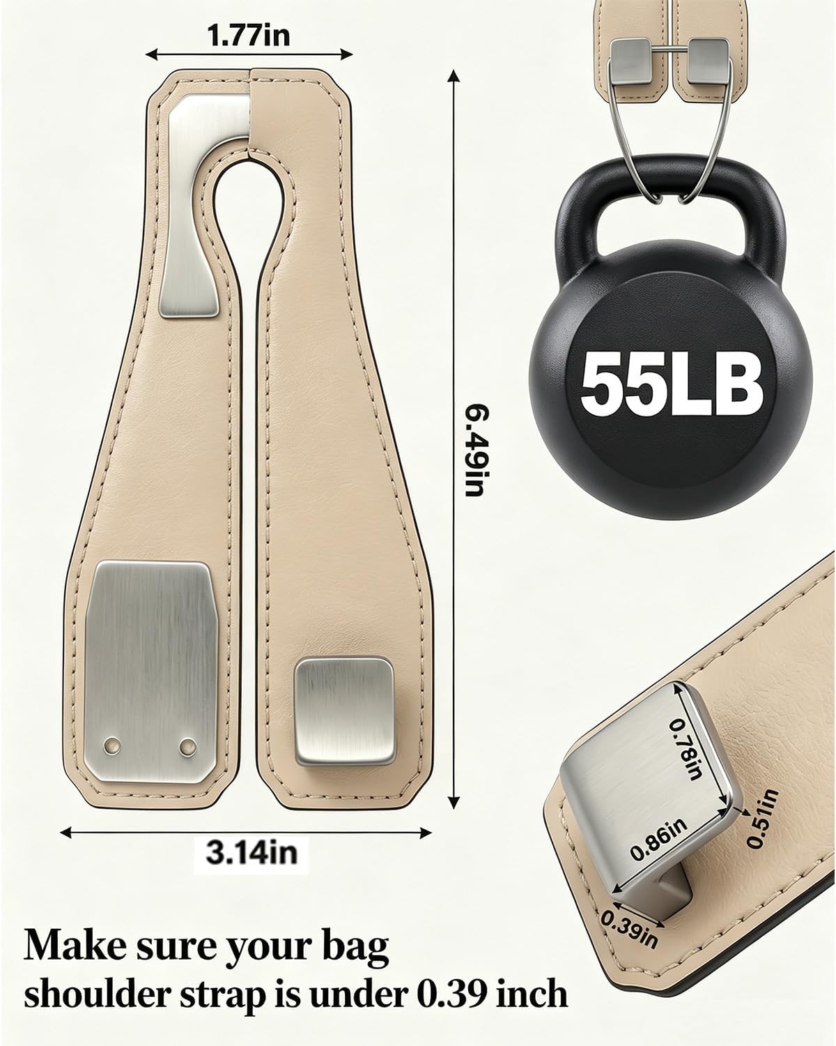 Purse Hook for Car, 2 Pack Car Bag Purse Holder, Car Seat Headrest Hooks