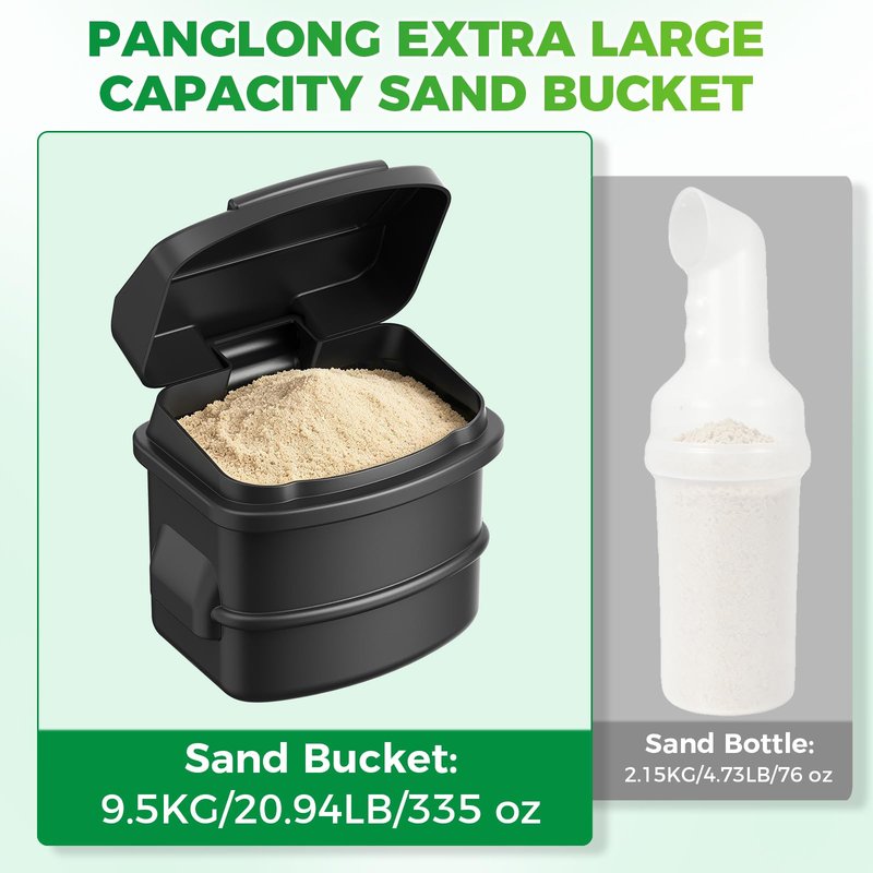 Panglong Large Capacity Sand Bucket with Bracket, Fits for 2004-UP Club Car Precedent/Club Car Tempo and Onward 2-Seater Golf Cart