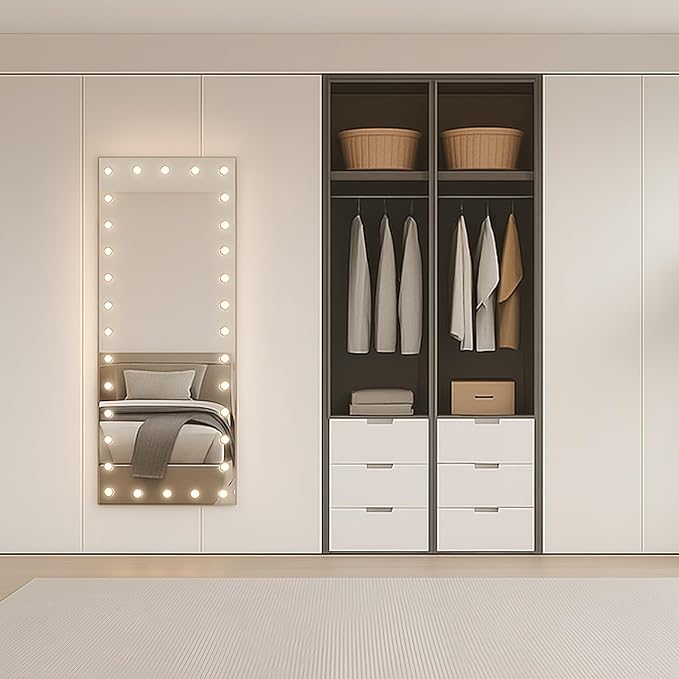 WTTY LED Bathroom Mirror with Lights 72"x36" Hollywood Wall-Mounted Mirror with 3 Color Temperatures, Stepless Dimmable Bulbs, Anti-Fog & Shatter-Proof