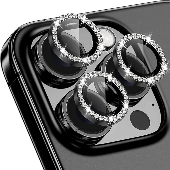 for iPhone 16 Pro/16 Pro Max Camera Lens Protector Bling Individual Metal