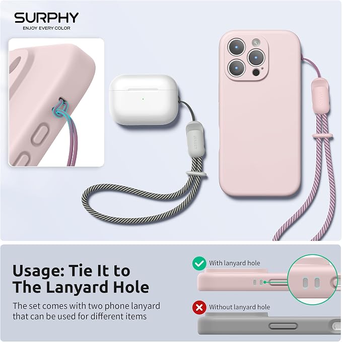 SURPHY 2 Pack Phone Lanyard for Cellphone Case, Phone Wrist Strap for Case