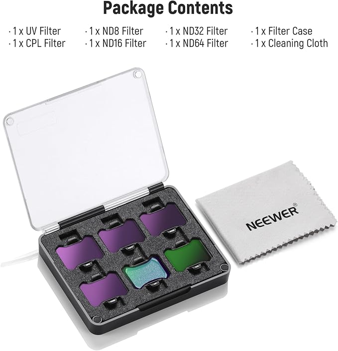 NEEWER Snap On ND&UV&CPL Filter Set Compatible