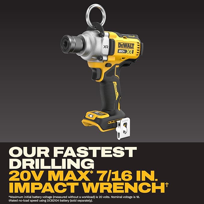 DEWALT 20V MAX XR Impact Wrench Cordless 7/16 inch Brushless Impact Gun, 4-Mode Speed Selection Including Timber Screw, Tool Only (DCF937B)