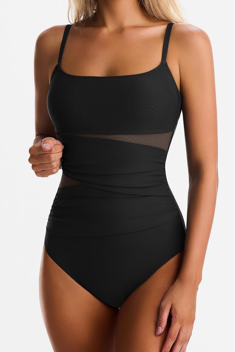 Skiennix One Piece Swimsuit for Women - Tummy Control & Push-Up Design | Slimming Square Neck Bathing Suit