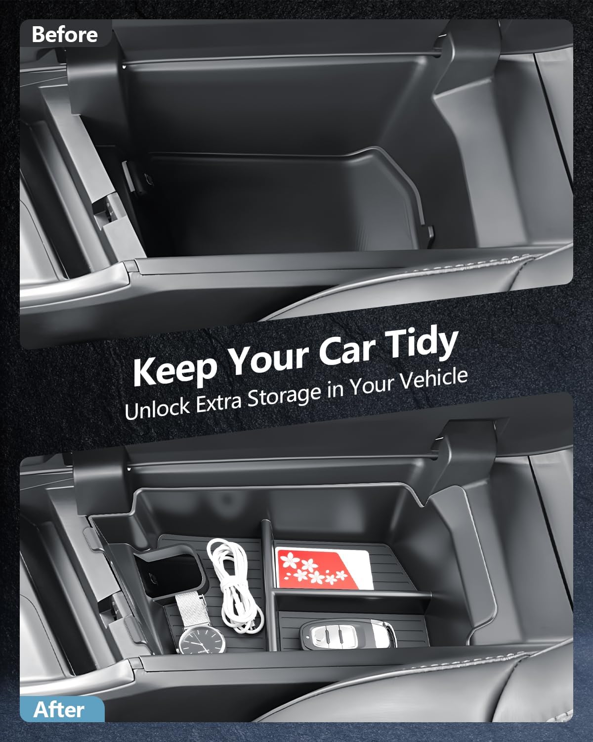 SKTU 3Pack for 2024-2027 Dodge Charger Center Console Organizer Cup Holder