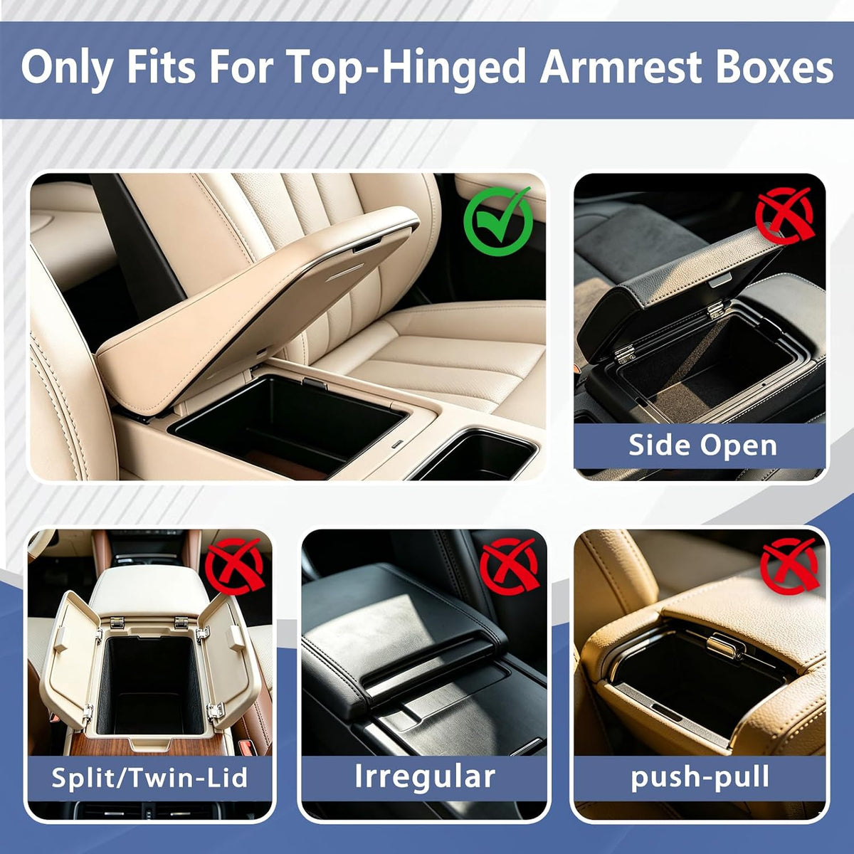 SAMPUSS 5-in-1 Center Console Cover Organizer Car Cup Holder Tissue Holder