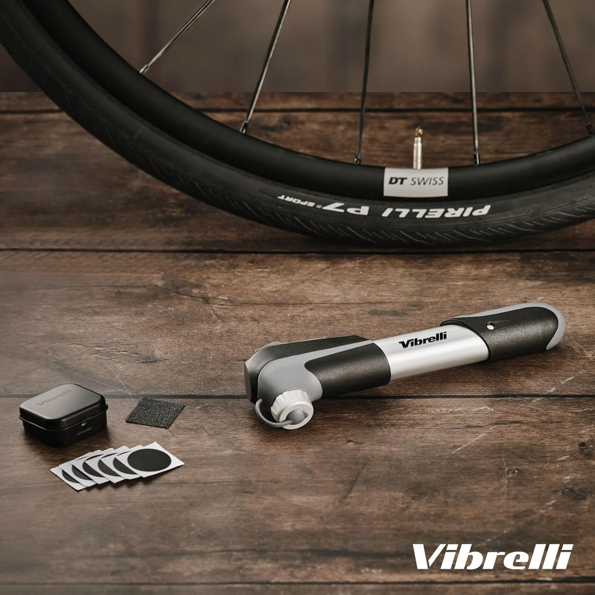 Vibrelli Mini Bike Pump - 120 PSI Presta & Schrader Tire Pump for Road & MTB - No Valve Change Required
