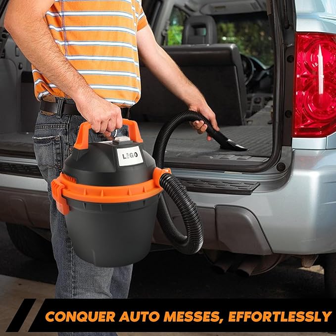 LIGO Shop Vacuum Wet and Dry, Mini Shop Vac with Accessories, 2.11 Gallon, 2HP, Handheld Vacuum for Garage, Home and Pet